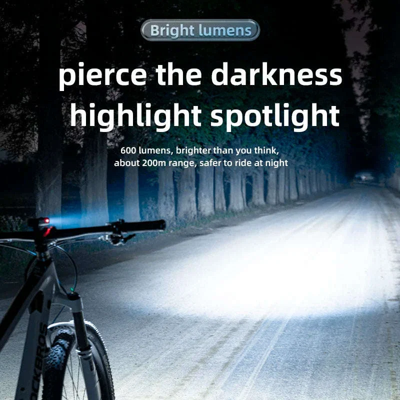 USB-C Rechargeable Bike Light 400–800LM Waterproof Front Headlight - Image 4