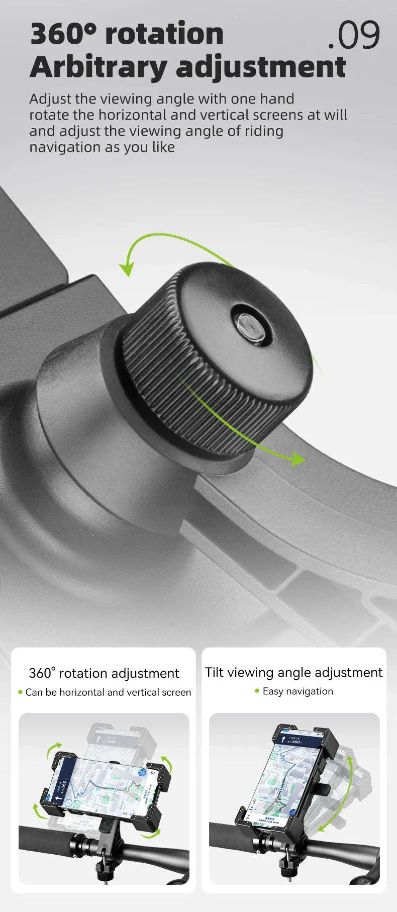 Bike Phone Holder with Anti-Vibration Quick Lock for 4.5–7.2 Inch Phones - Image 19