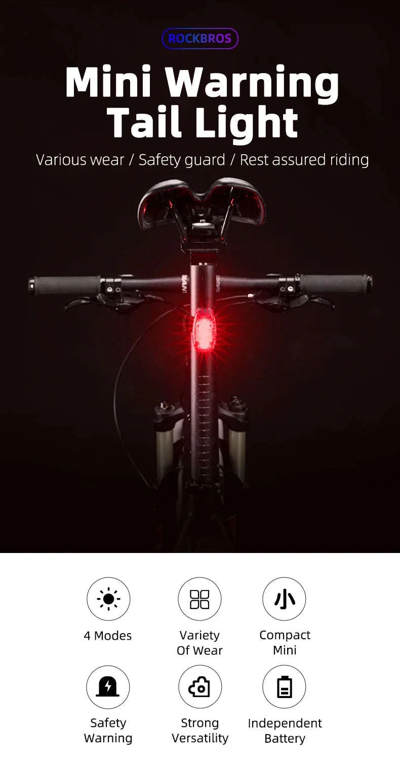 Bike Rear Light Mini Taillight IPX5 Water-Resistant Safety Lamp - Image 7