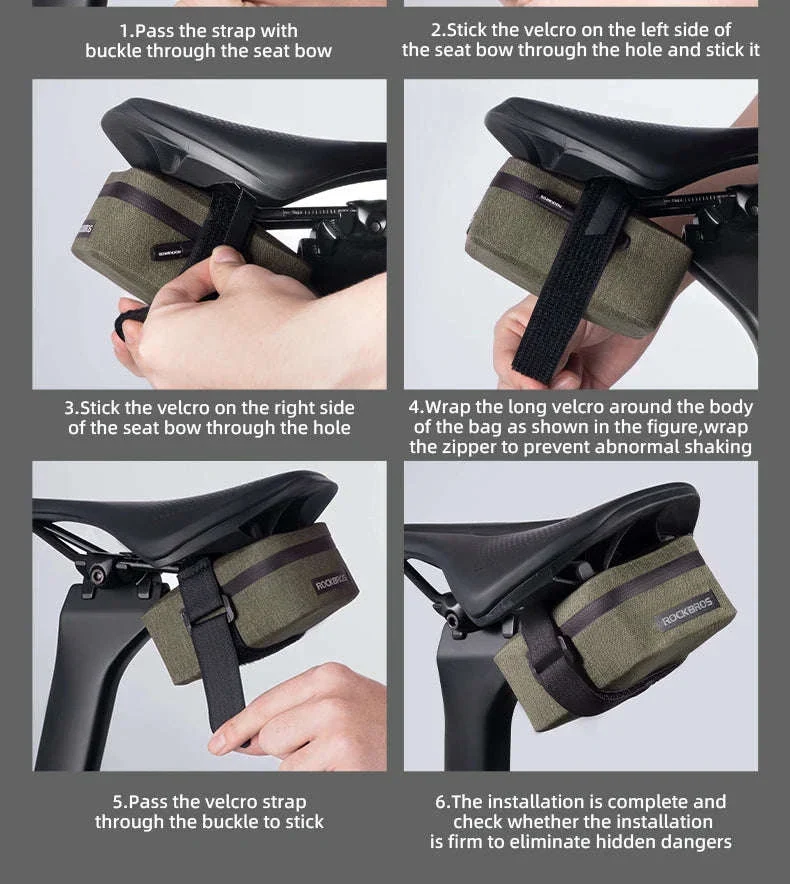 Waterproof Bike Saddle Bag 0.4L Lightweight MTB Road Tail Bag - Image 14
