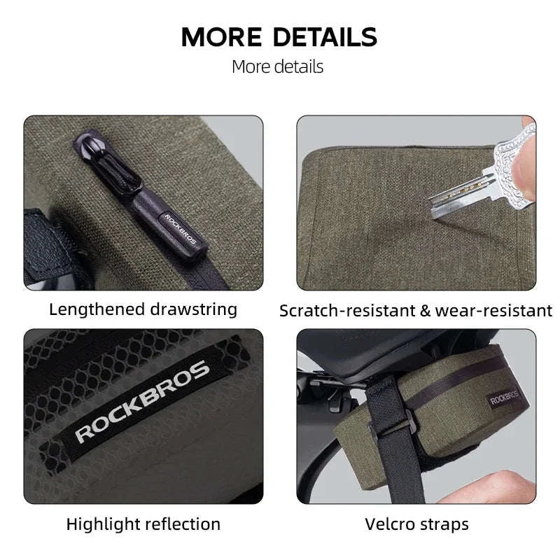 Waterproof Bike Saddle Bag 0.4L Lightweight MTB Road Tail Bag - Image 5