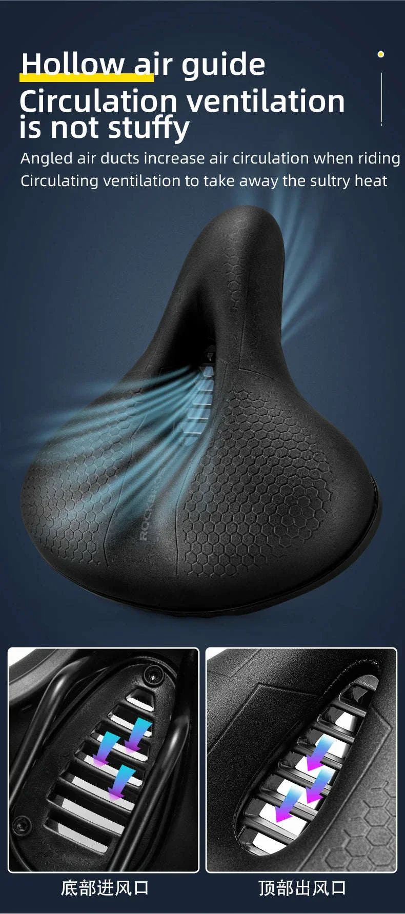 ROCKBROS Hollow Bike Saddle Breathable Shock Absorbing Cycling Seat - Image 12