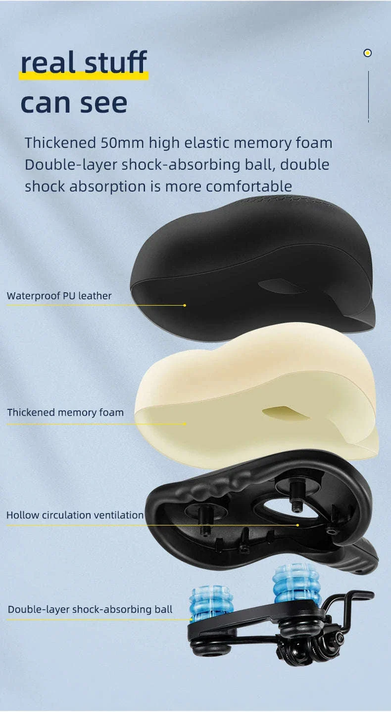 ROCKBROS Hollow Bike Saddle Breathable Shock Absorbing Cycling Seat - Image 9
