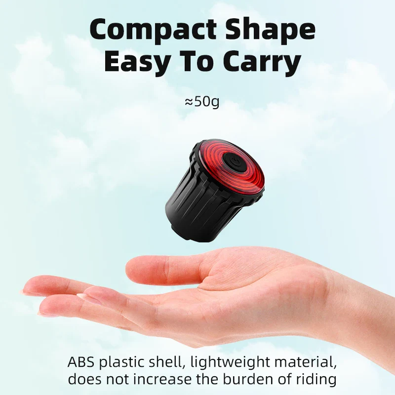 Rechargeable Bike Tail Light with Brake Sensing & 7 Modes - Image 3