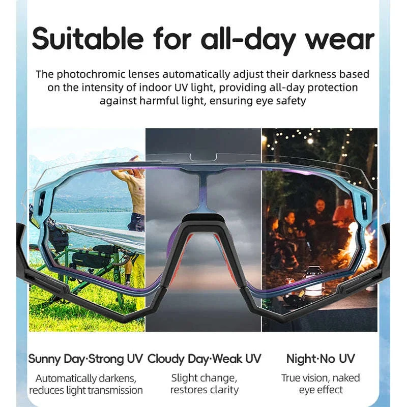 Kids Photochromic Cycling Sunglasses UV400 Protective Sports Eyewear - Image 6