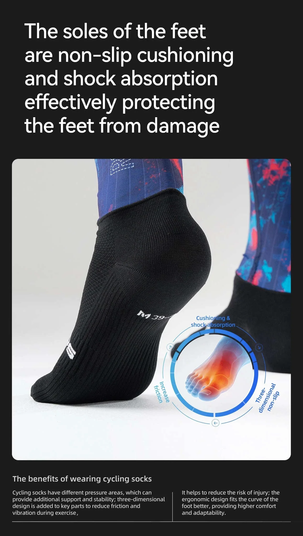 Compression Cycling Socks Knee-High Non-Slip Sports Performance Socks - Image 15