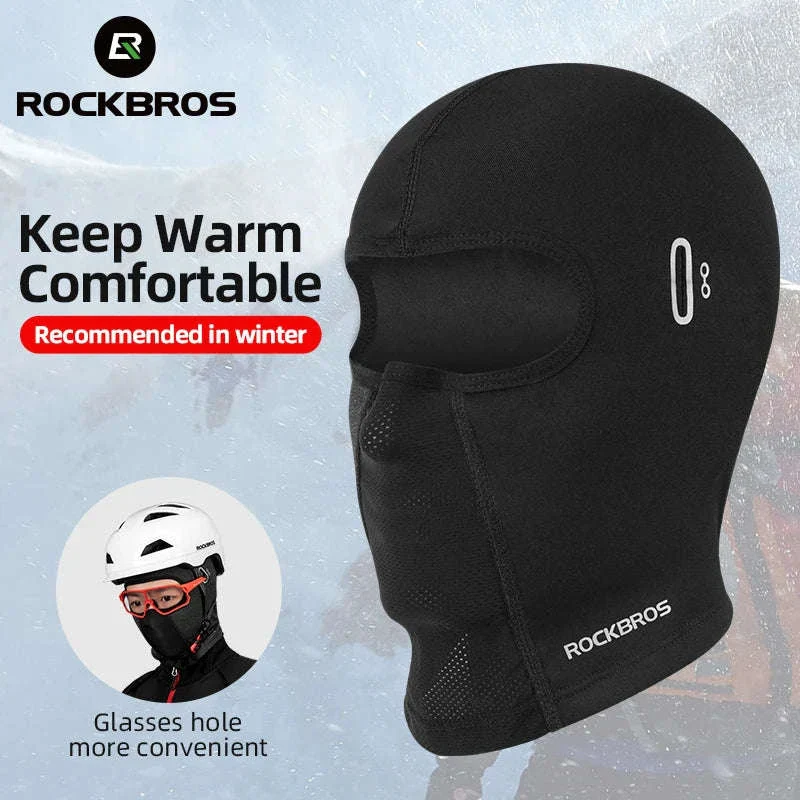 Thermal Cycling Cap Fleece Winter Headgear with Glasses Hole