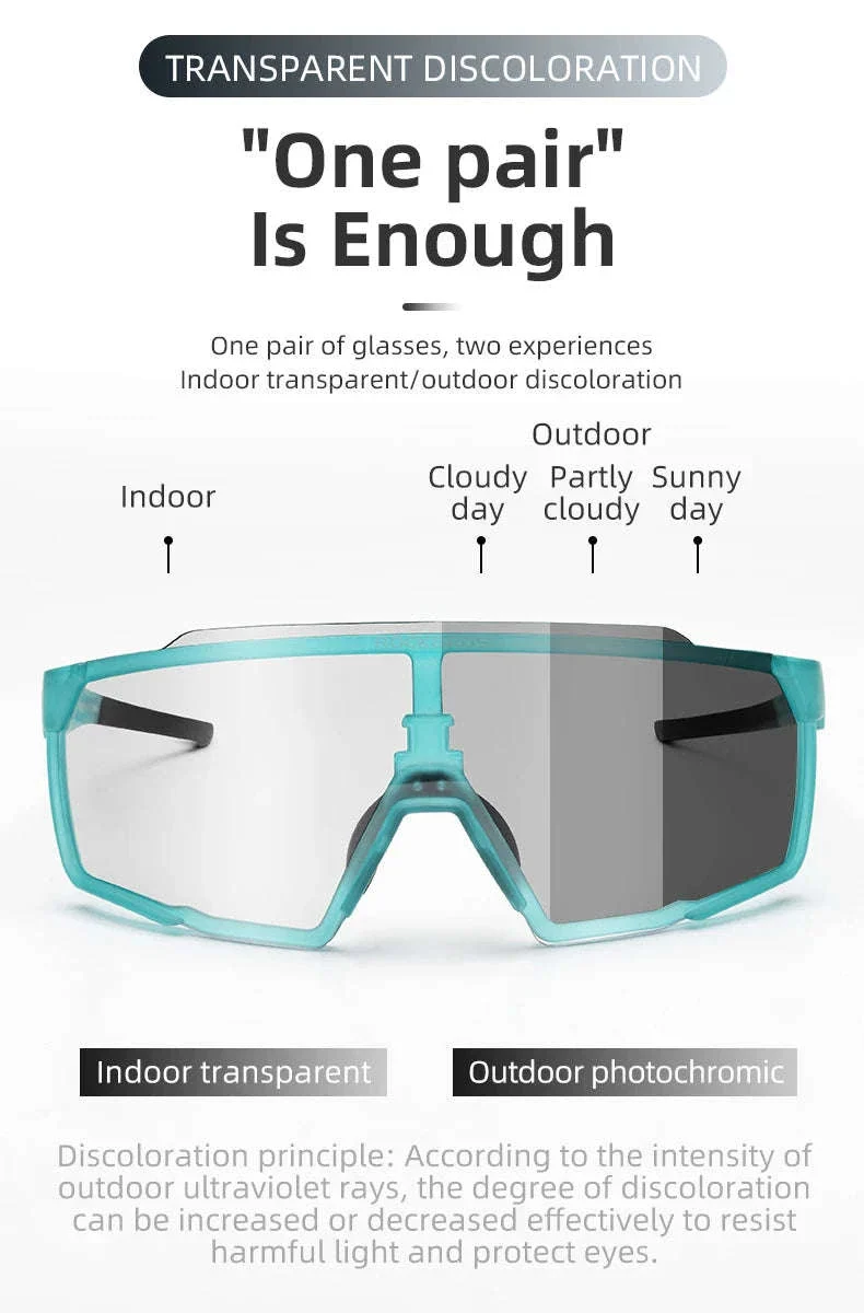 Photochromic Polarized Cycling Glasses UV400 TR90 Sports Eyewear - Image 14