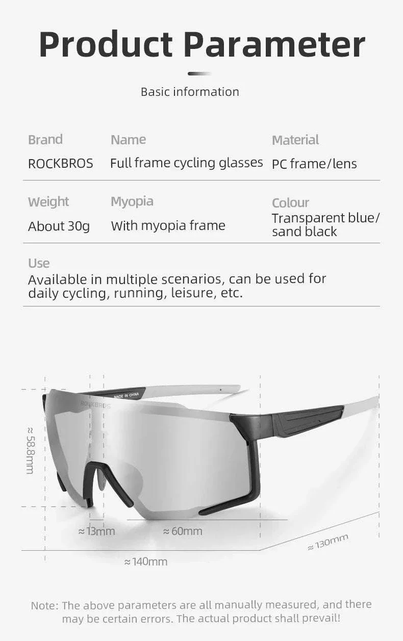 Photochromic Polarized Cycling Glasses UV400 TR90 Sports Eyewear - Image 8