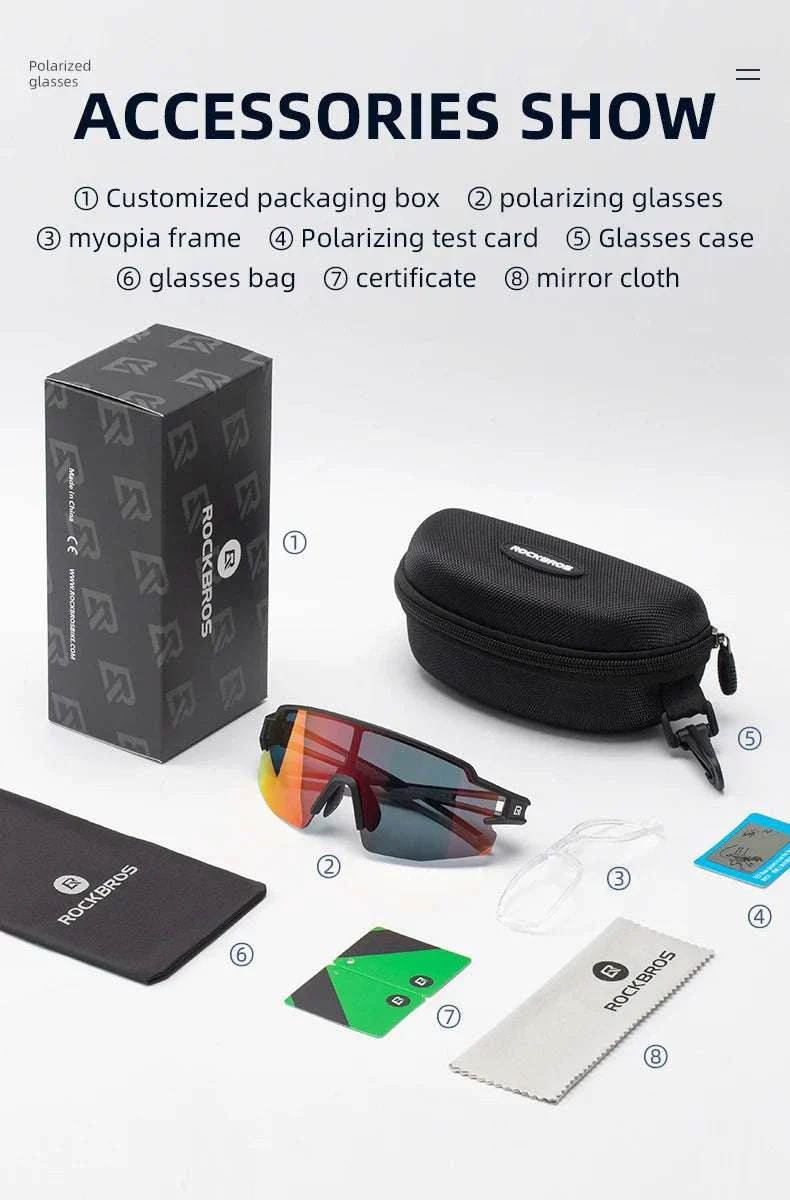 Polarized Photochromic Cycling Sunglasses UV400 TR90 Frame - Image 23