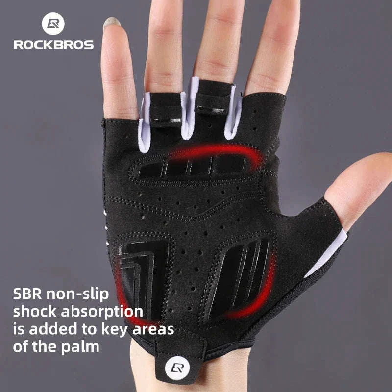 Cycling Gloves Shockproof Foam Padded Half Finger Anti-Slip Grip - Image 4