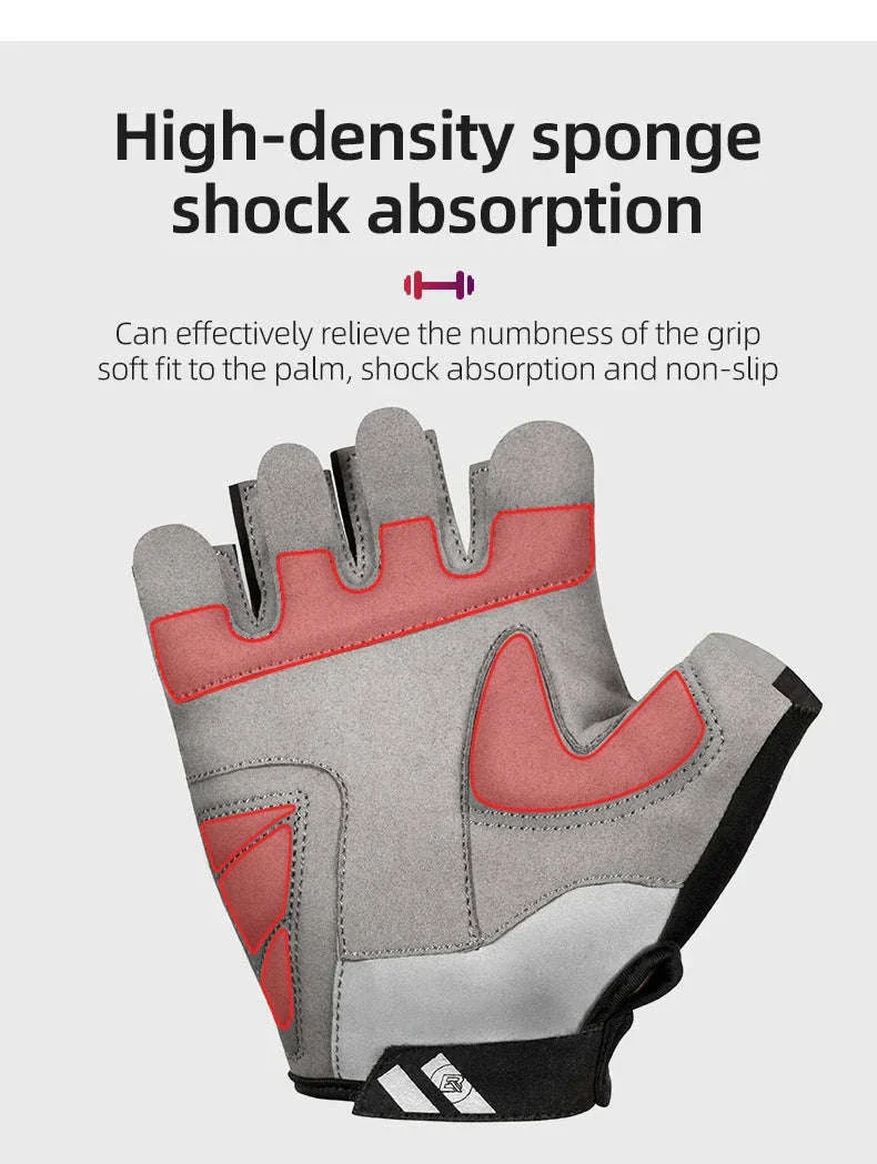 Breathable Half Finger Cycling Gloves Shockproof MTB Bike Gloves - Image 12