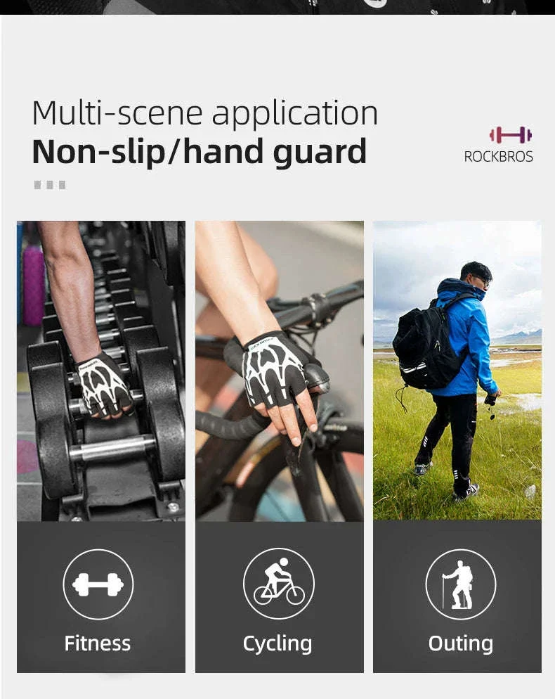 Breathable Half Finger Cycling Gloves Shockproof MTB Bike Gloves - Image 16