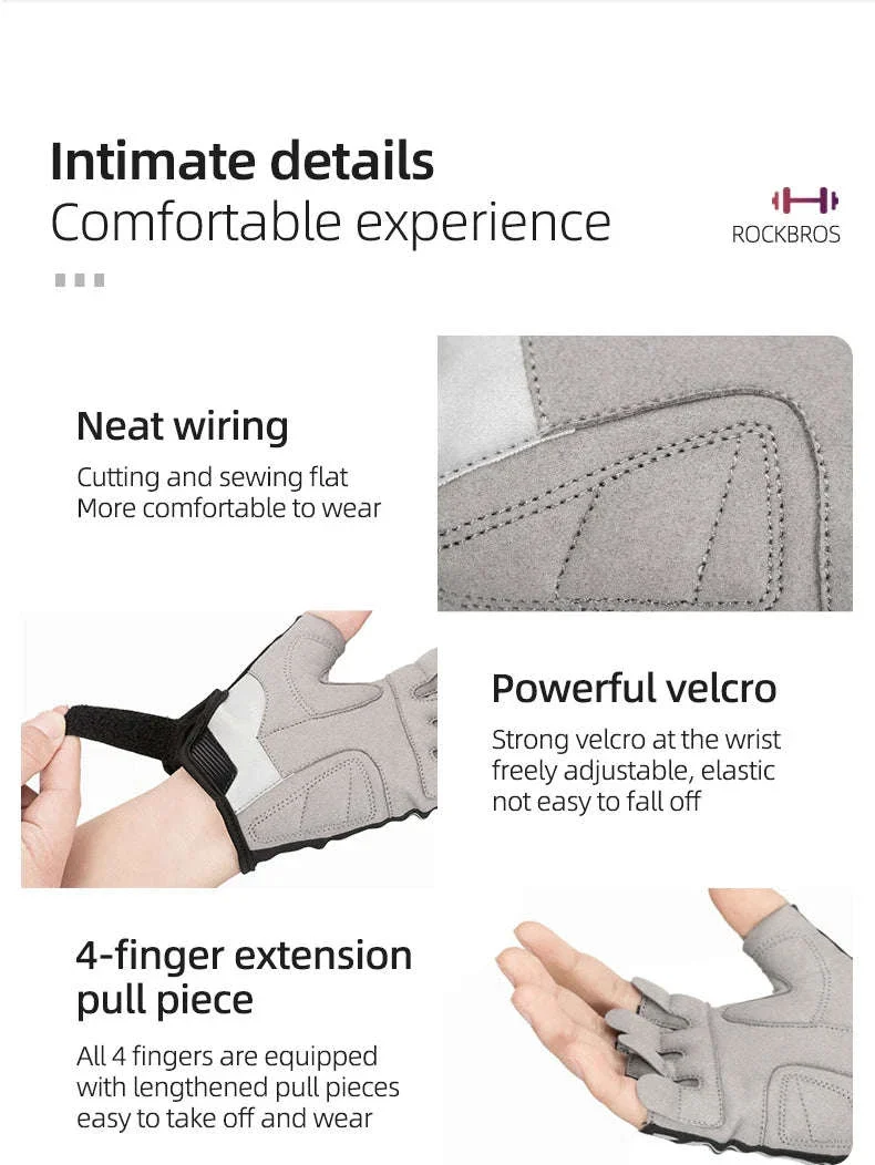Breathable Half Finger Cycling Gloves Shockproof MTB Bike Gloves - Image 17
