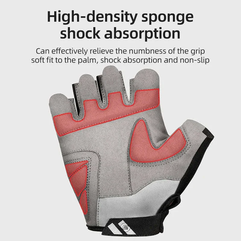 Breathable Half Finger Cycling Gloves Shockproof MTB Bike Gloves - Image 3