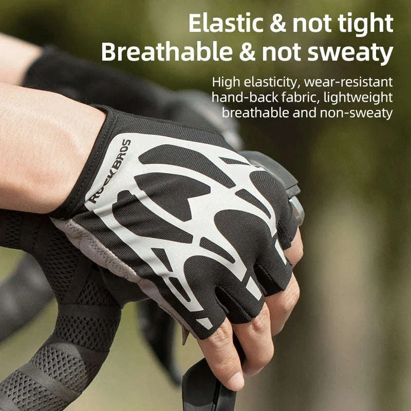Breathable Half Finger Cycling Gloves Shockproof MTB Bike Gloves - Image 5