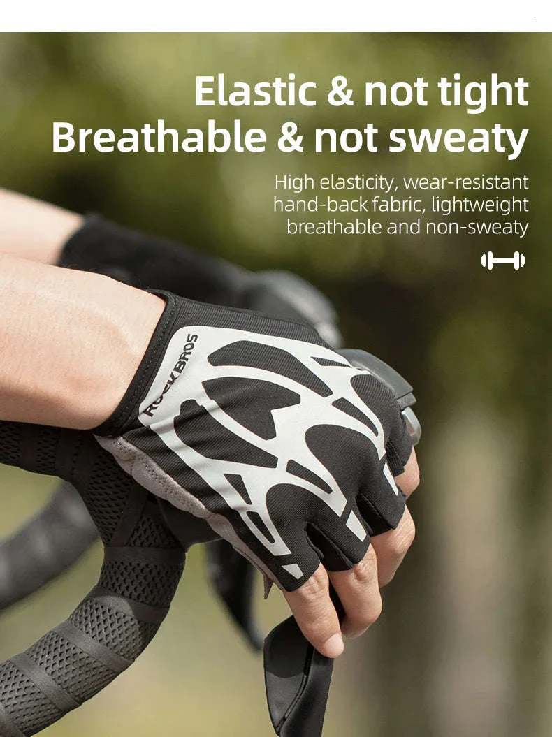 Breathable Half Finger Cycling Gloves Shockproof MTB Bike Gloves - Image 9