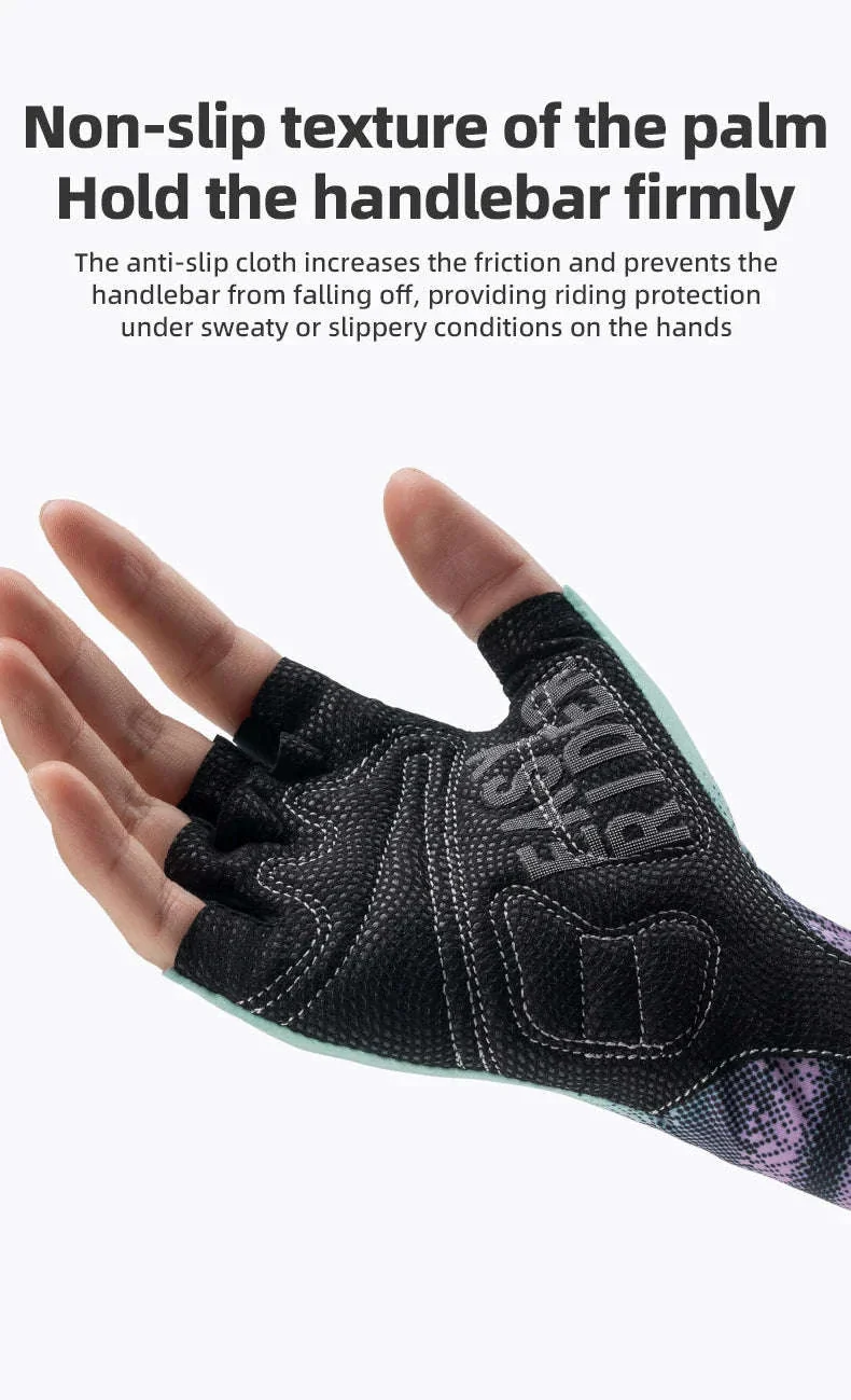 Half Finger Cycling Gloves for Women Shock Absorbing Breathable - Image 12