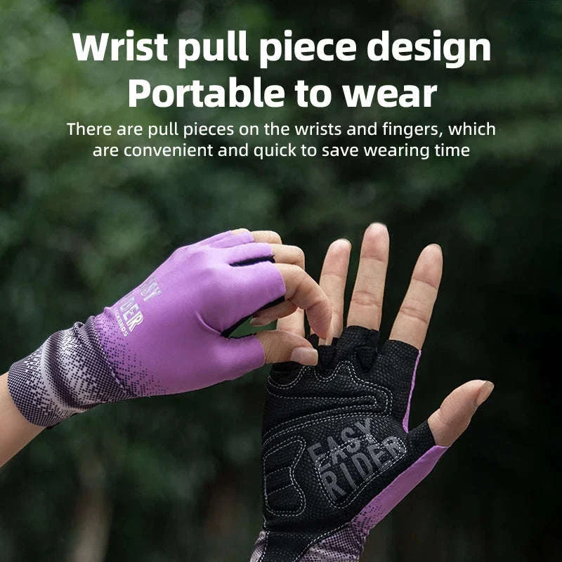 Half Finger Cycling Gloves for Women Shock Absorbing Breathable - Image 3