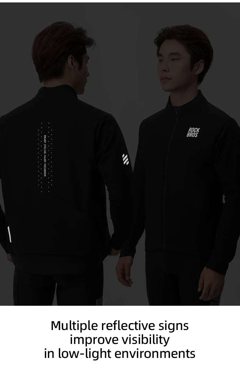 Men’s Thermal Cycling Jacket Windproof Fleece Bike Coat - Image 14