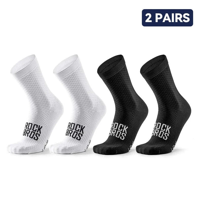 Breathable Cycling Socks High-Elastic Shock Absorbing 2 Pairs - Image 24