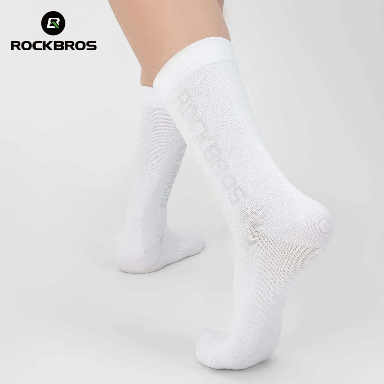 Cycling Socks Breathable Antibacterial Reflective 2 Pairs