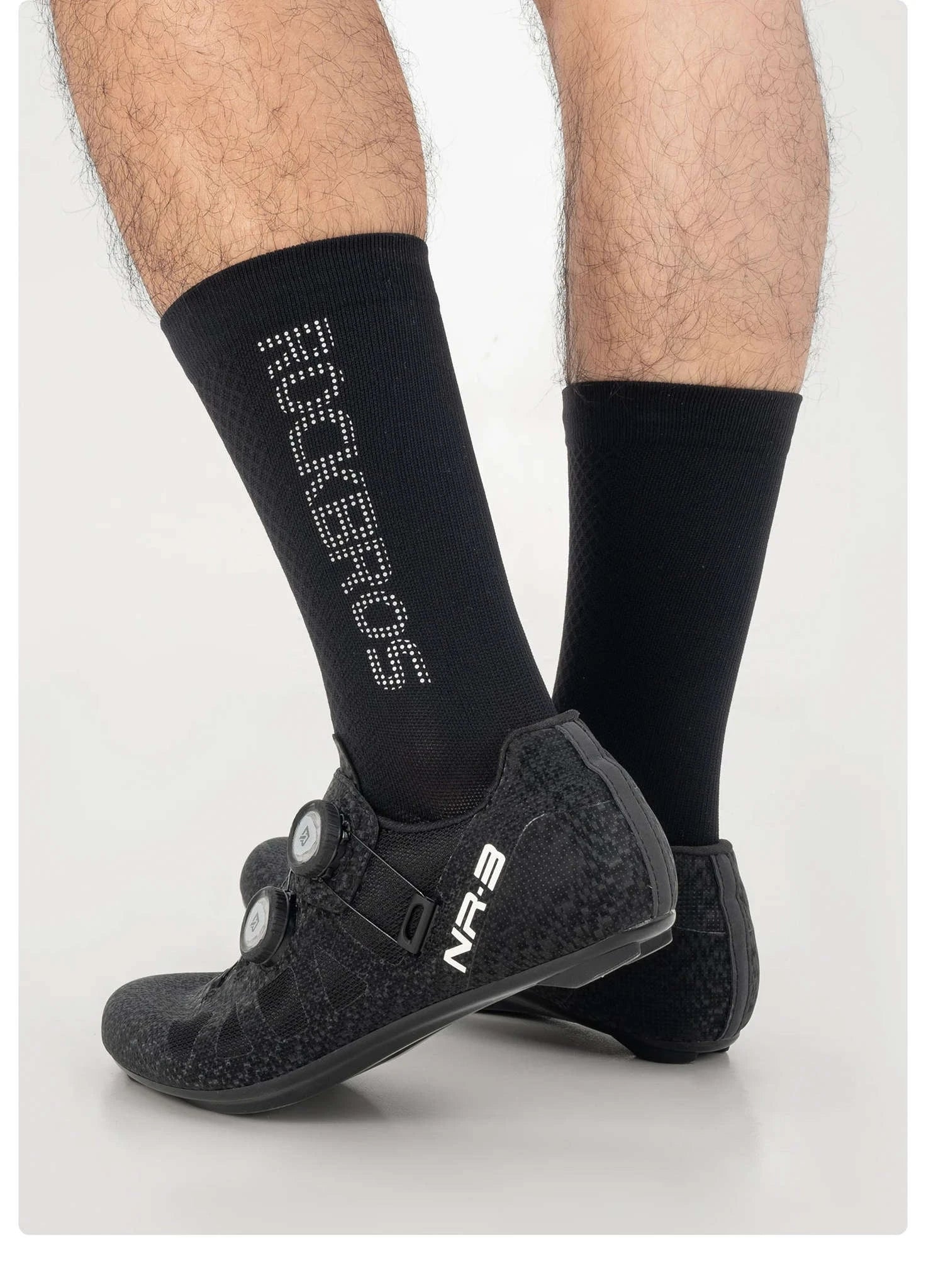 Cycling Socks Breathable Antibacterial Reflective 2 Pairs - Image 21