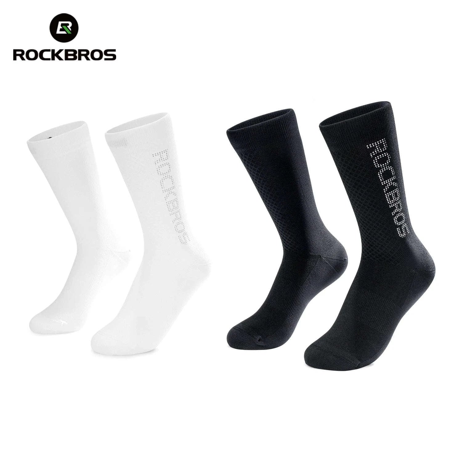 Cycling Socks Breathable Antibacterial Reflective 2 Pairs - Image 23