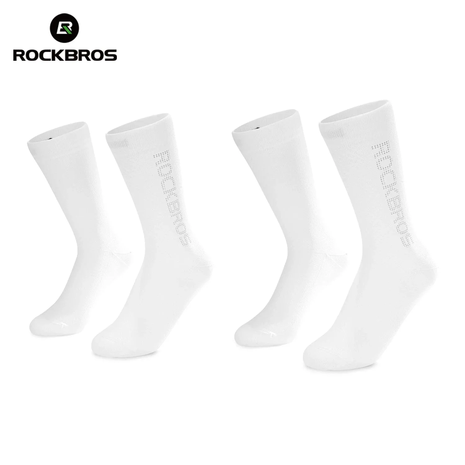 Cycling Socks Breathable Antibacterial Reflective 2 Pairs - Image 24