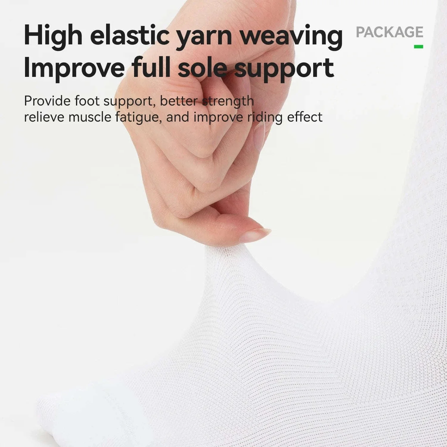 Cycling Socks Breathable Antibacterial Reflective 2 Pairs - Image 4