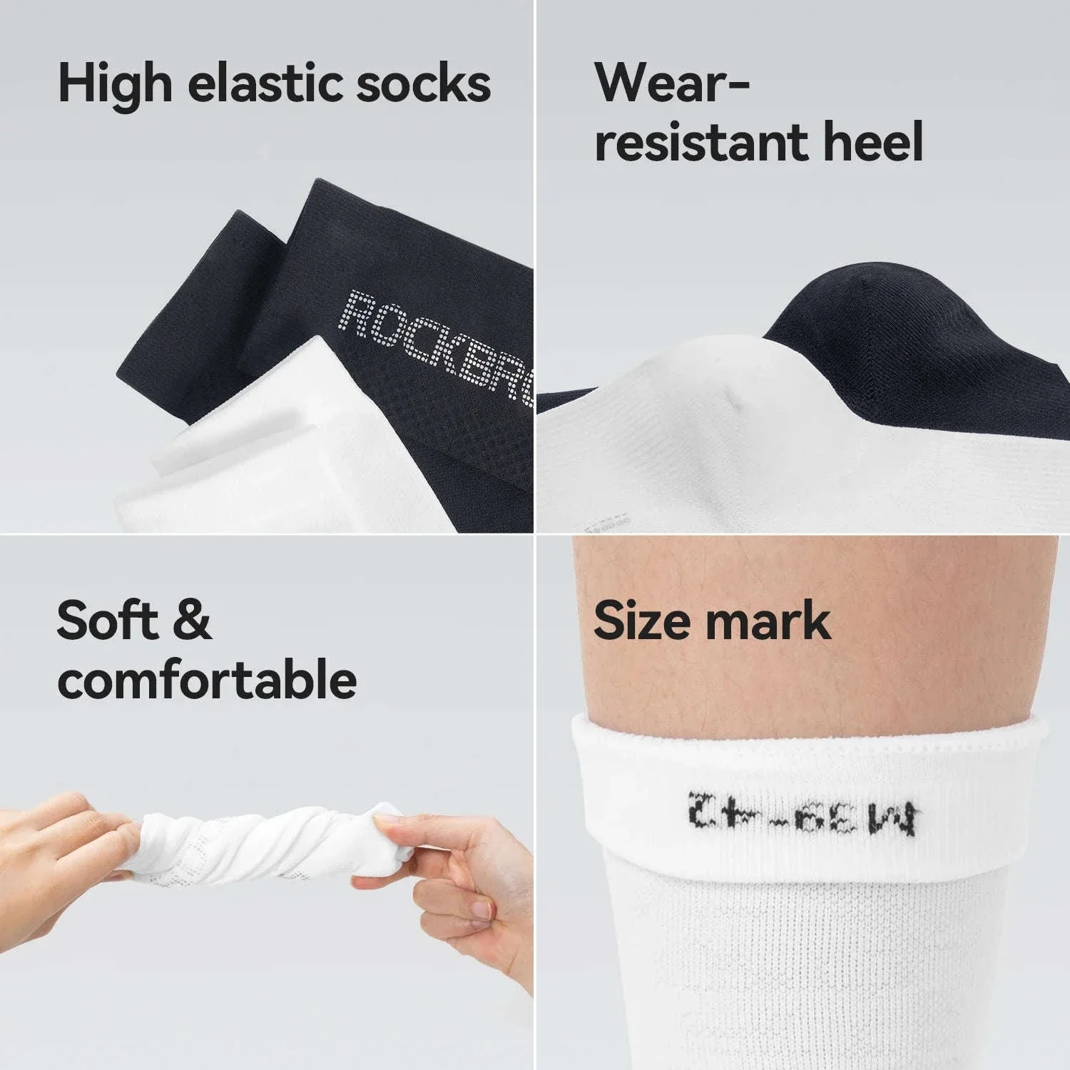 Cycling Socks Breathable Antibacterial Reflective 2 Pairs - Image 5