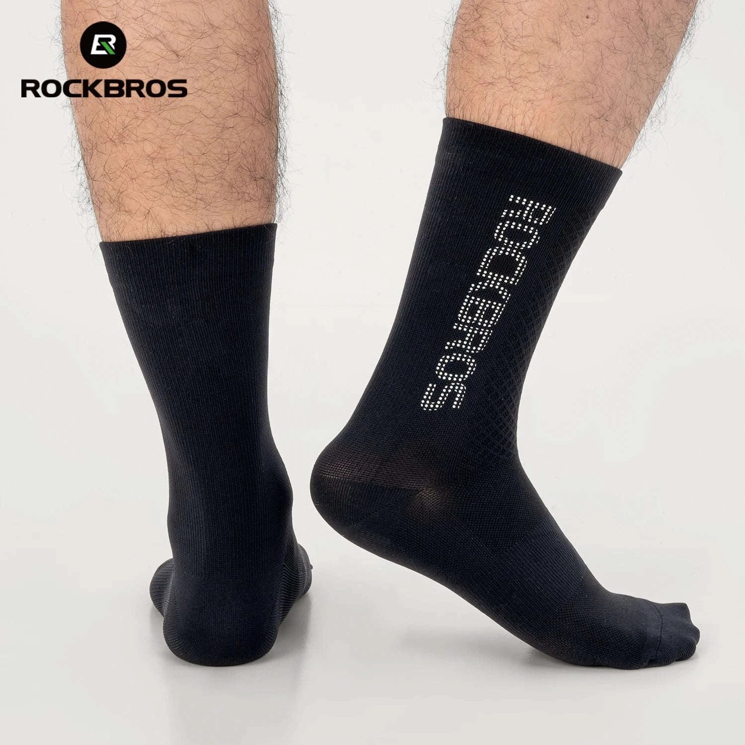Cycling Socks Breathable Antibacterial Reflective 2 Pairs - Image 6