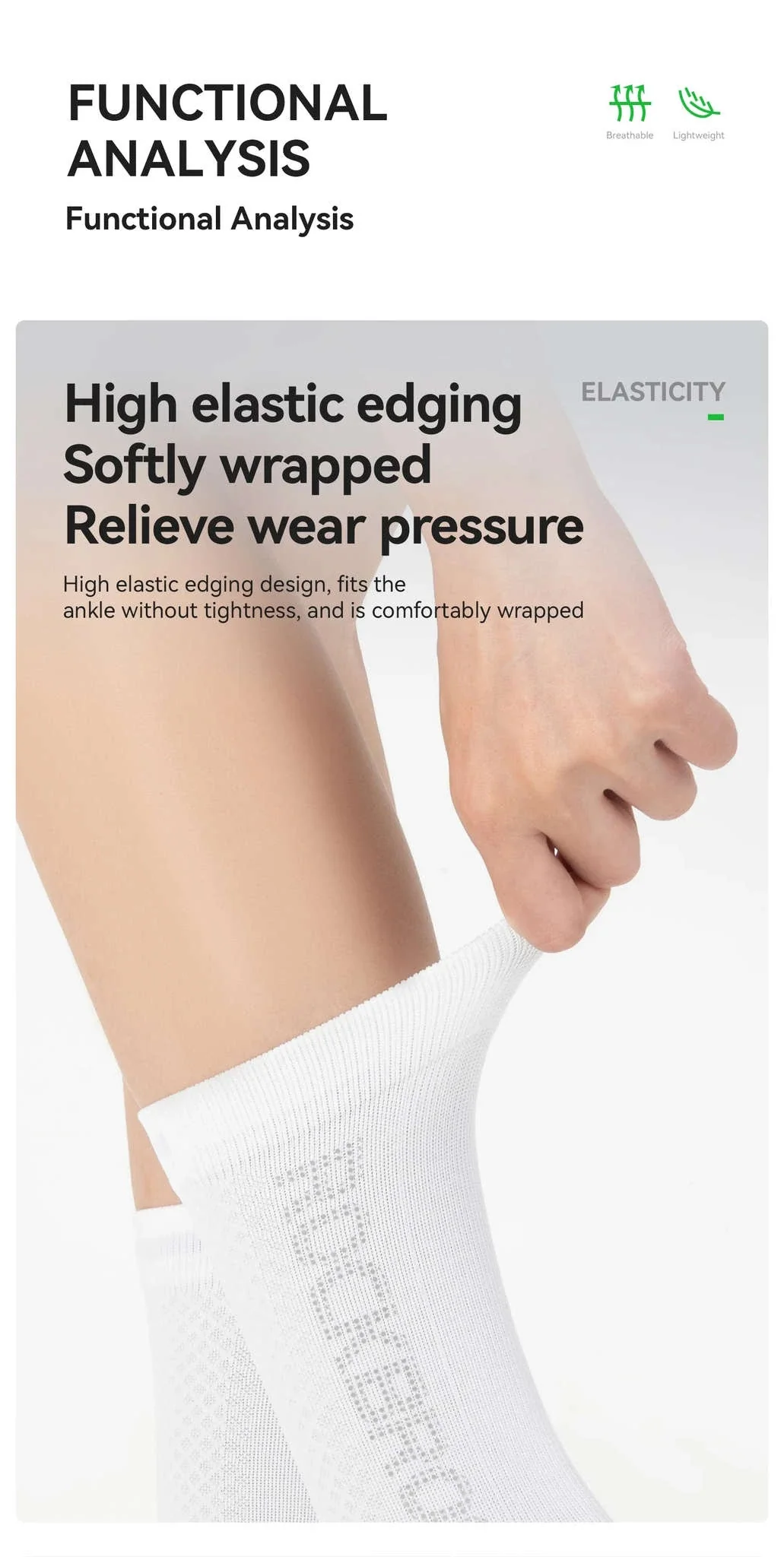 Cycling Socks Breathable Antibacterial Reflective 2 Pairs - Image 9