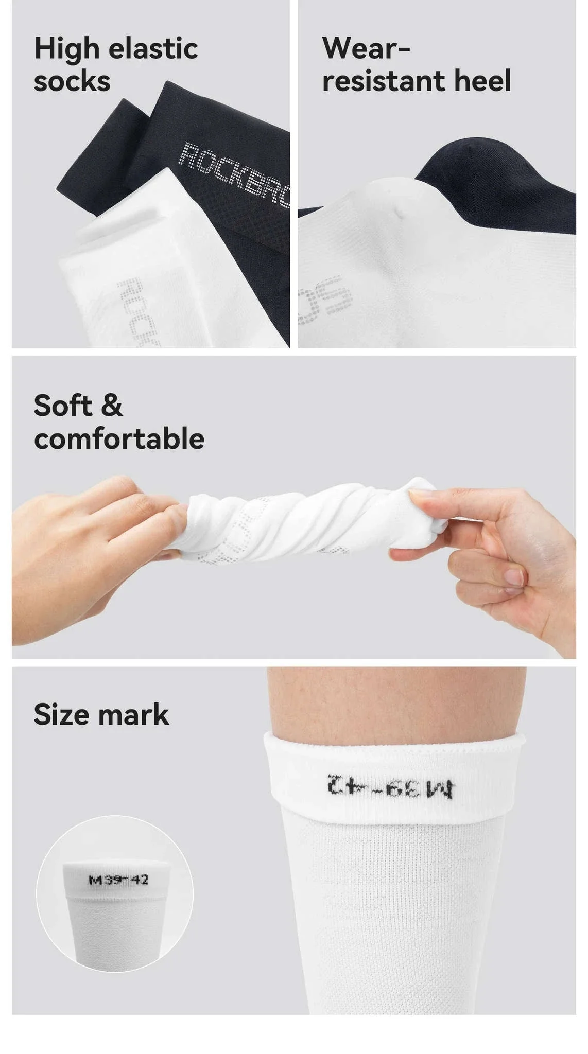 Breathable Cycling Socks with Antibacterial Knit & Reflective Heel - Image 17
