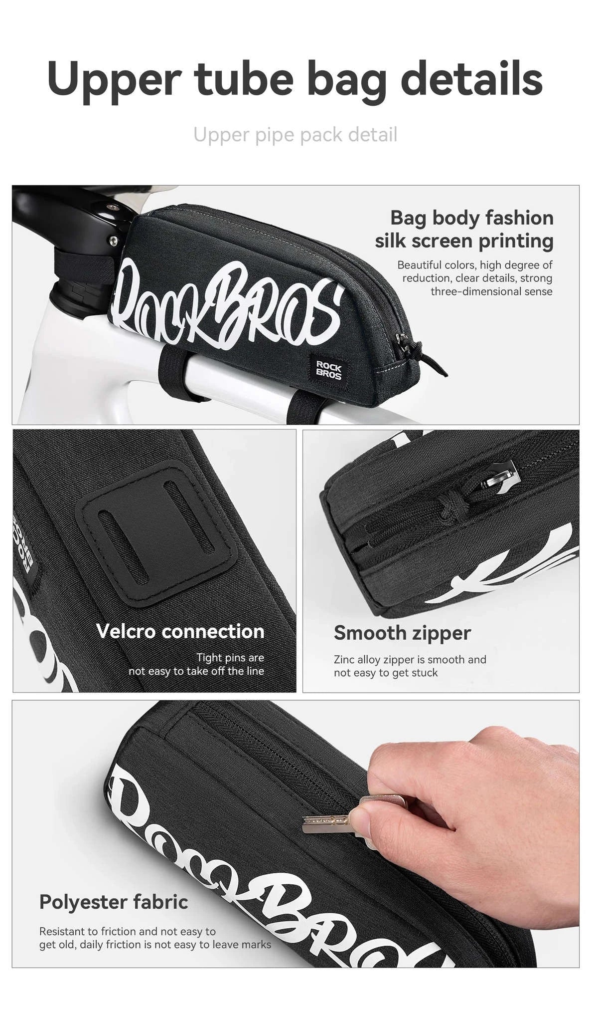 Bike Top Tube Bag 0.8L Rainproof Frame Pack - Image 14