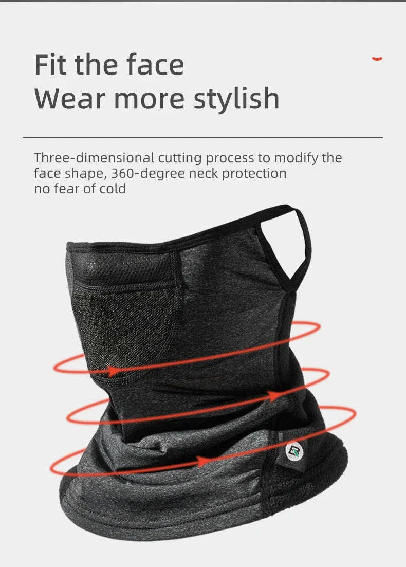 Winter Cycling Face Mask Windproof Fleece Thermal Bike Scarf - Image 13