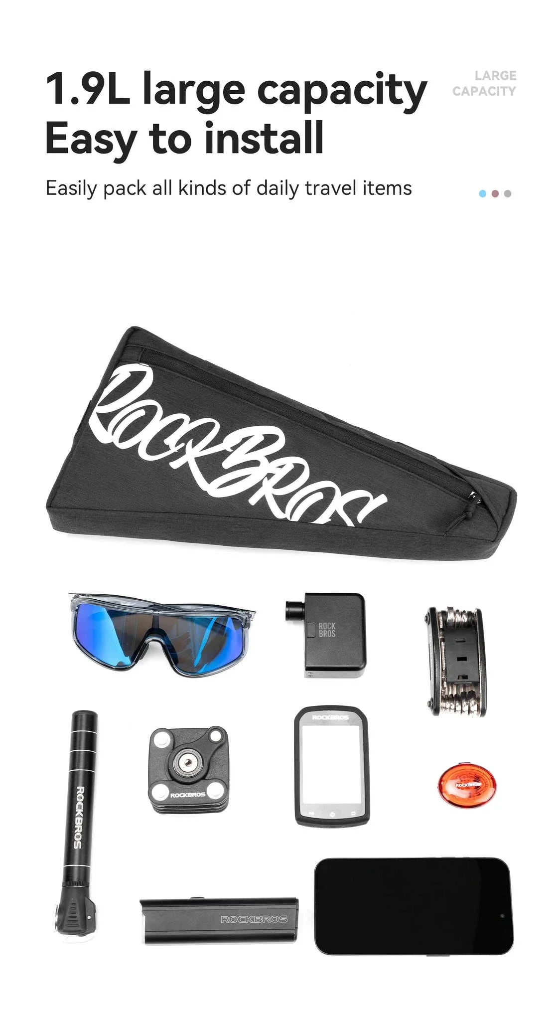 1.9L Waterproof Bicycle Triangle Frame Bag - Image 11