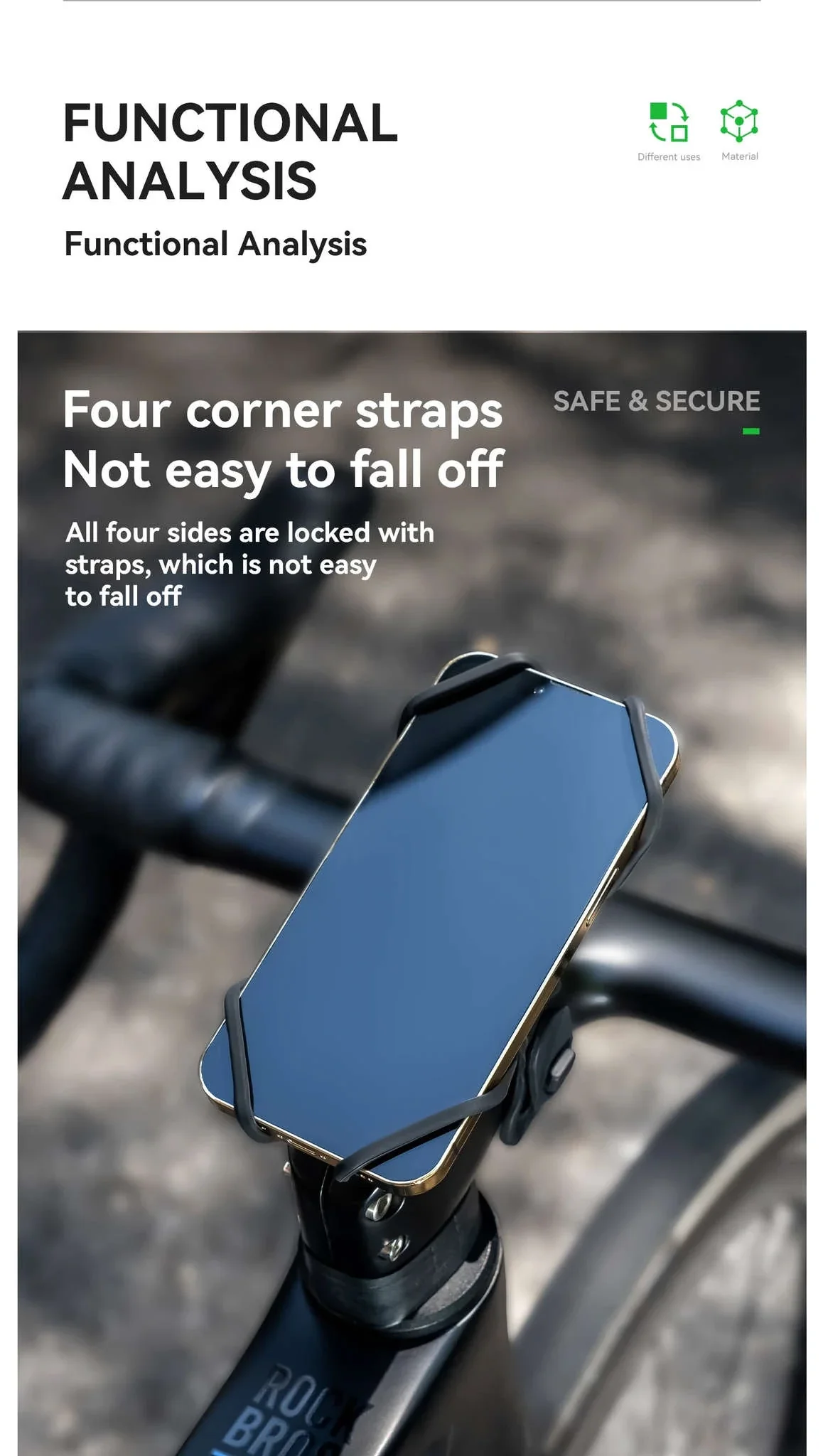 Bicycle Phone Mount Silicone Quick Release Handlebar Holder - Image 10