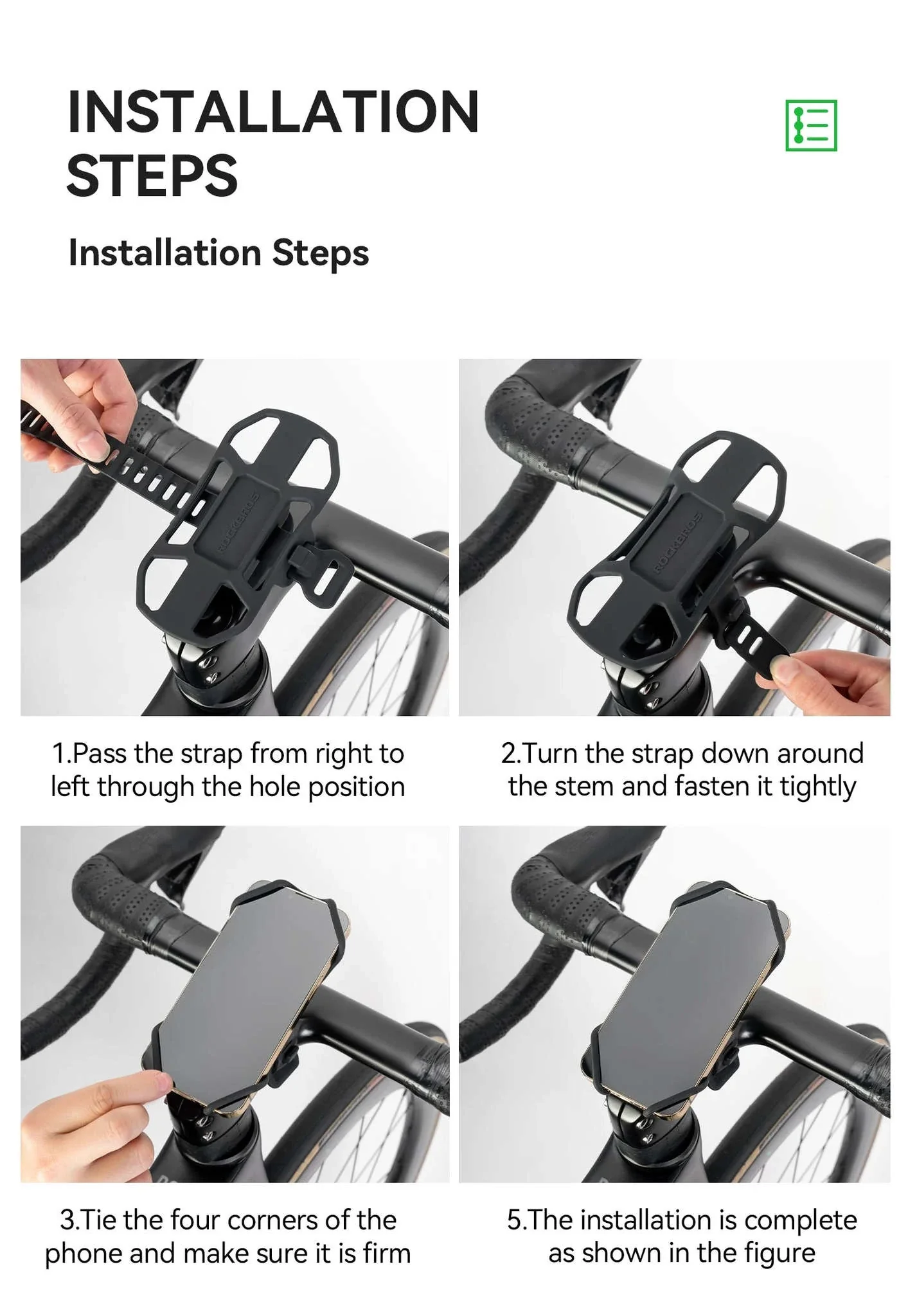 Bicycle Phone Mount Silicone Quick Release Handlebar Holder - Image 18