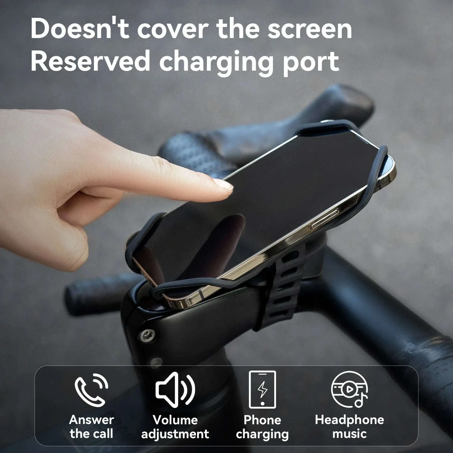 Bicycle Phone Mount Silicone Quick Release Handlebar Holder - Image 3
