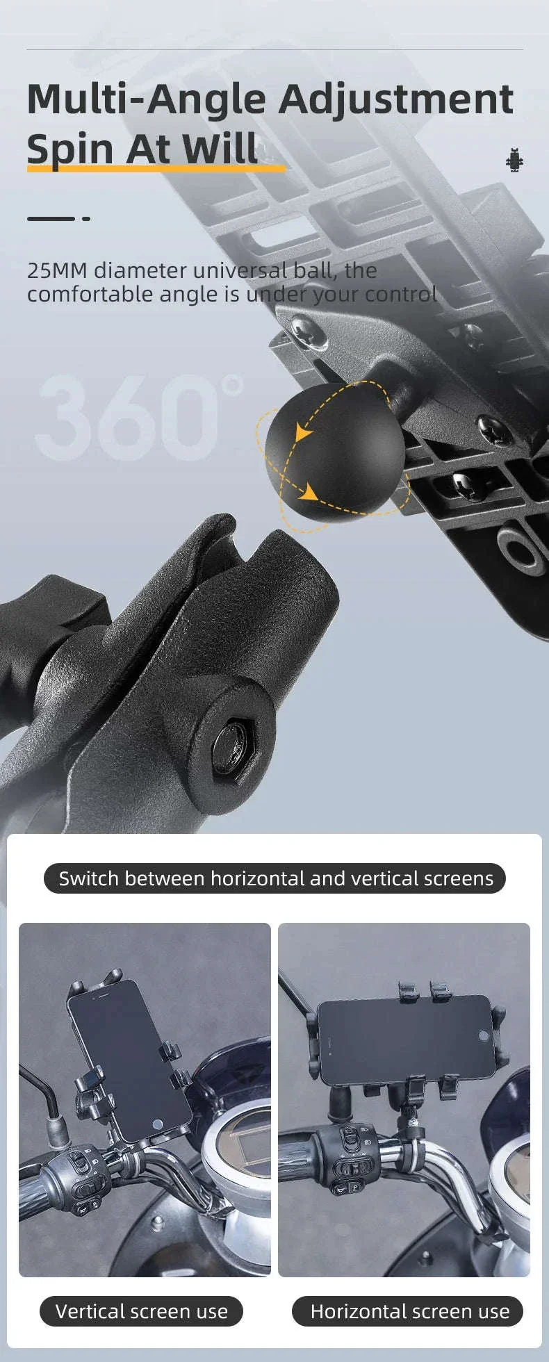 Motorcycle Phone Holder with Shock Absorption - Image 11