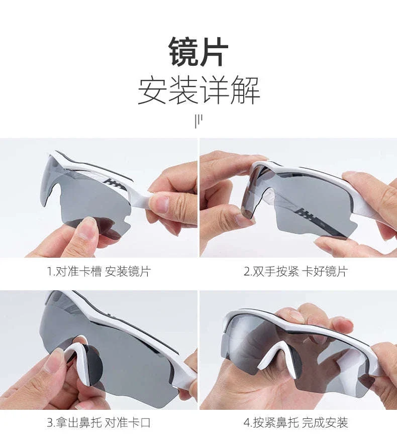 Polarized Cycling & Motorcycle Glasses with 3 Interchangeable Lenses - Image 18