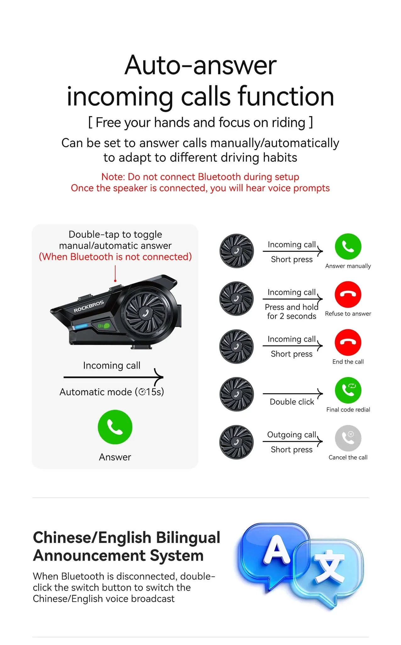 Motorcycle Helmet Bluetooth Headset with Intercom & Voice Control - Image 12