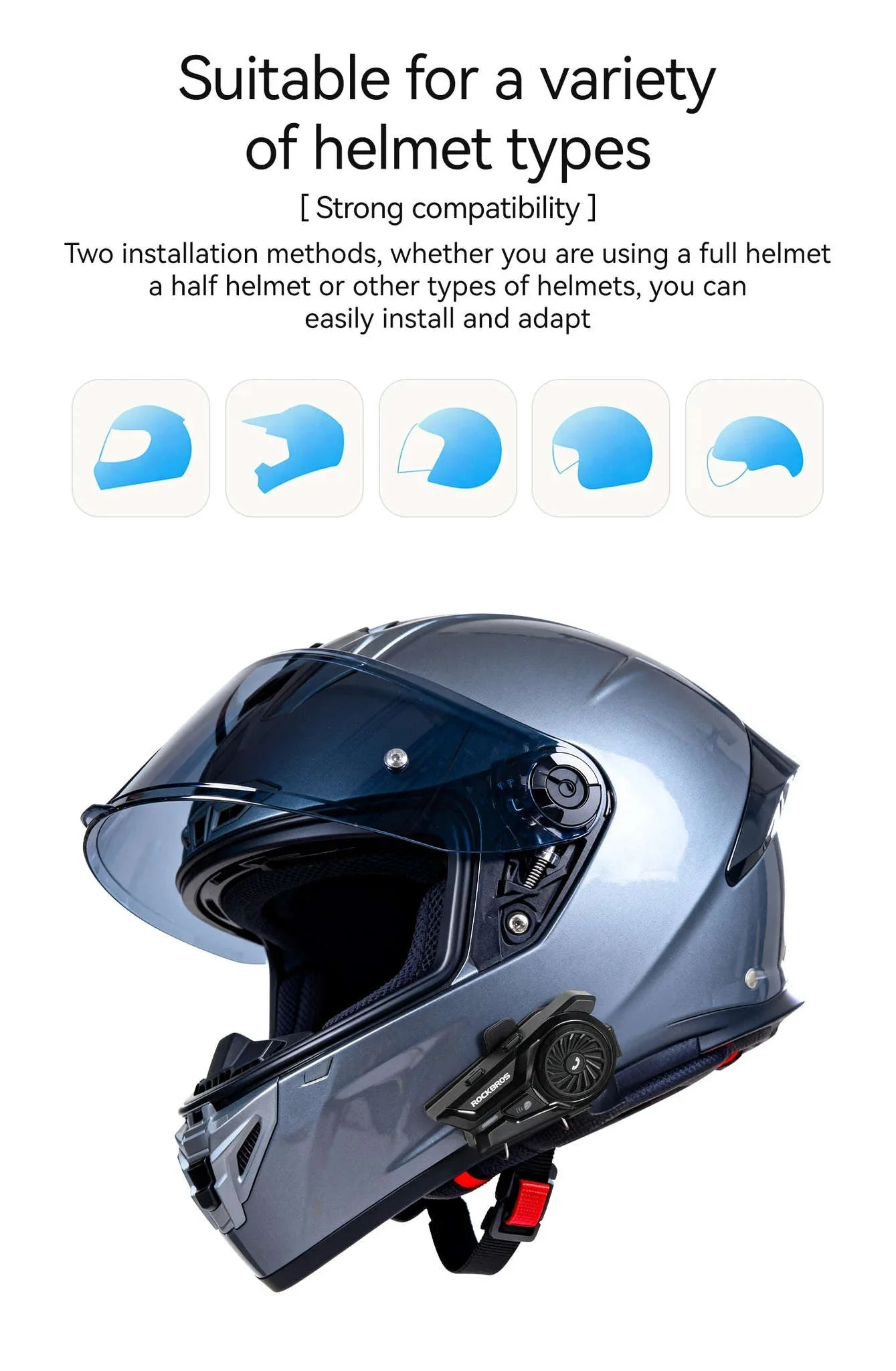 Motorcycle Helmet Bluetooth Headset with Intercom & Voice Control - Image 18