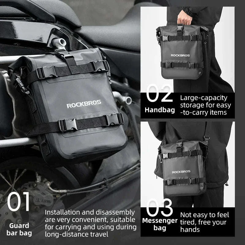 Motorcycle Saddle Bag 5L Waterproof Crash Bar Storage Pack - Image 5