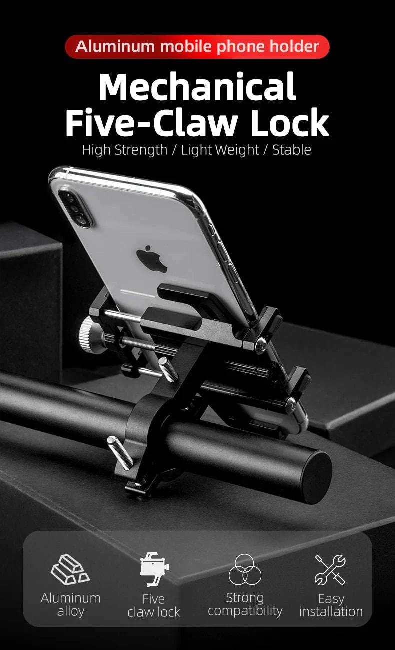 Aluminum Motorcycle Phone Mount with Secure 5-Claw Grip - Image 7