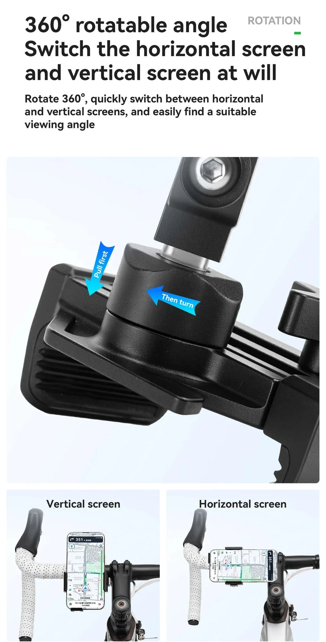 360° Rotating Motorcycle & Bicycle Phone Holder with Shock Absorption - Image 14