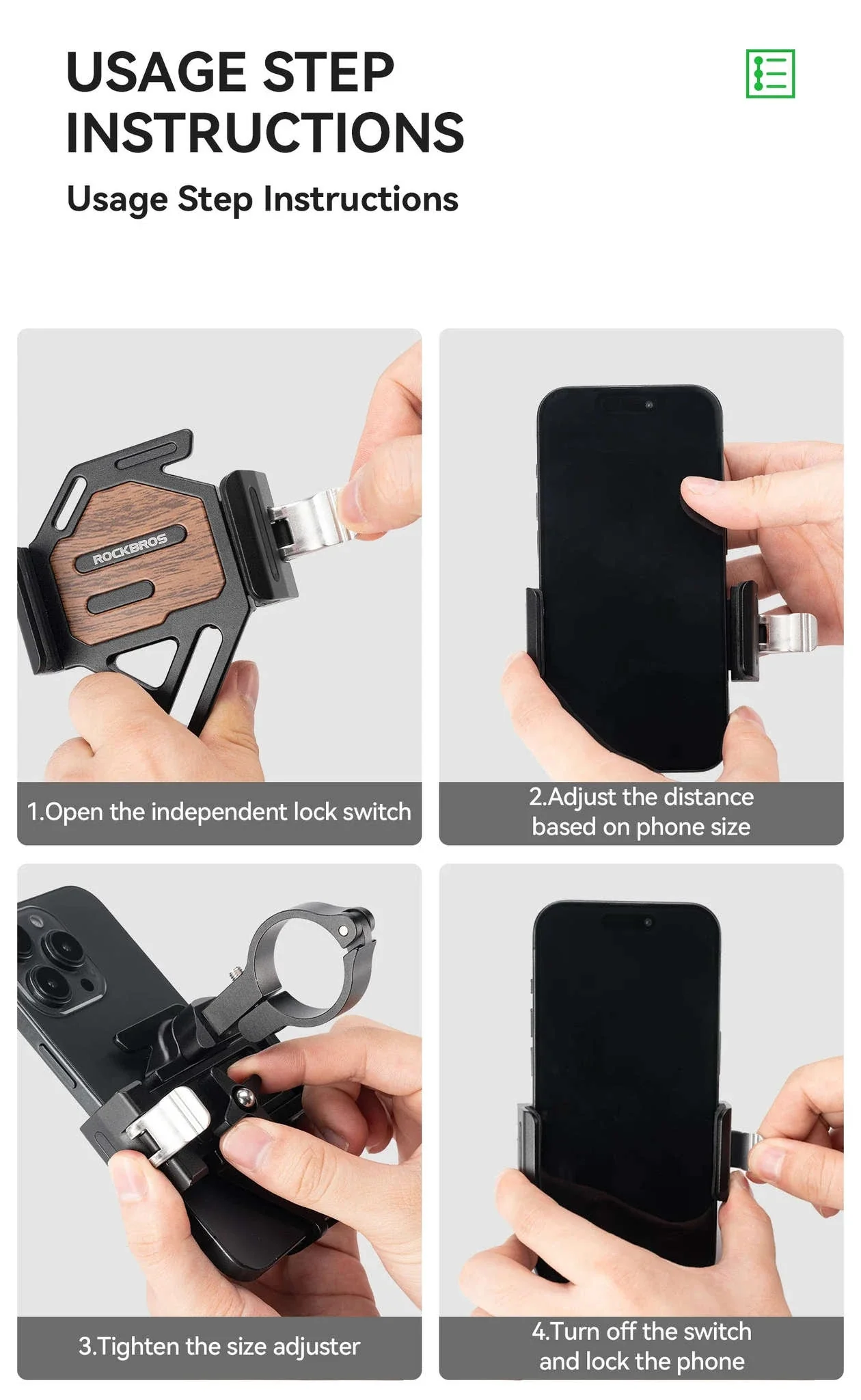 360° Rotating Motorcycle & Bicycle Phone Holder with Shock Absorption - Image 20