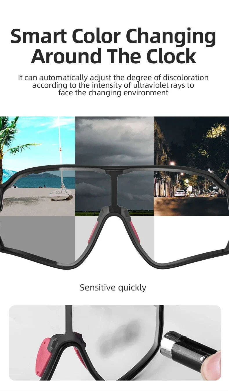 Photochromic Bike Glasses UV400 Cycling Sunglasses for Men and Women - Image 10