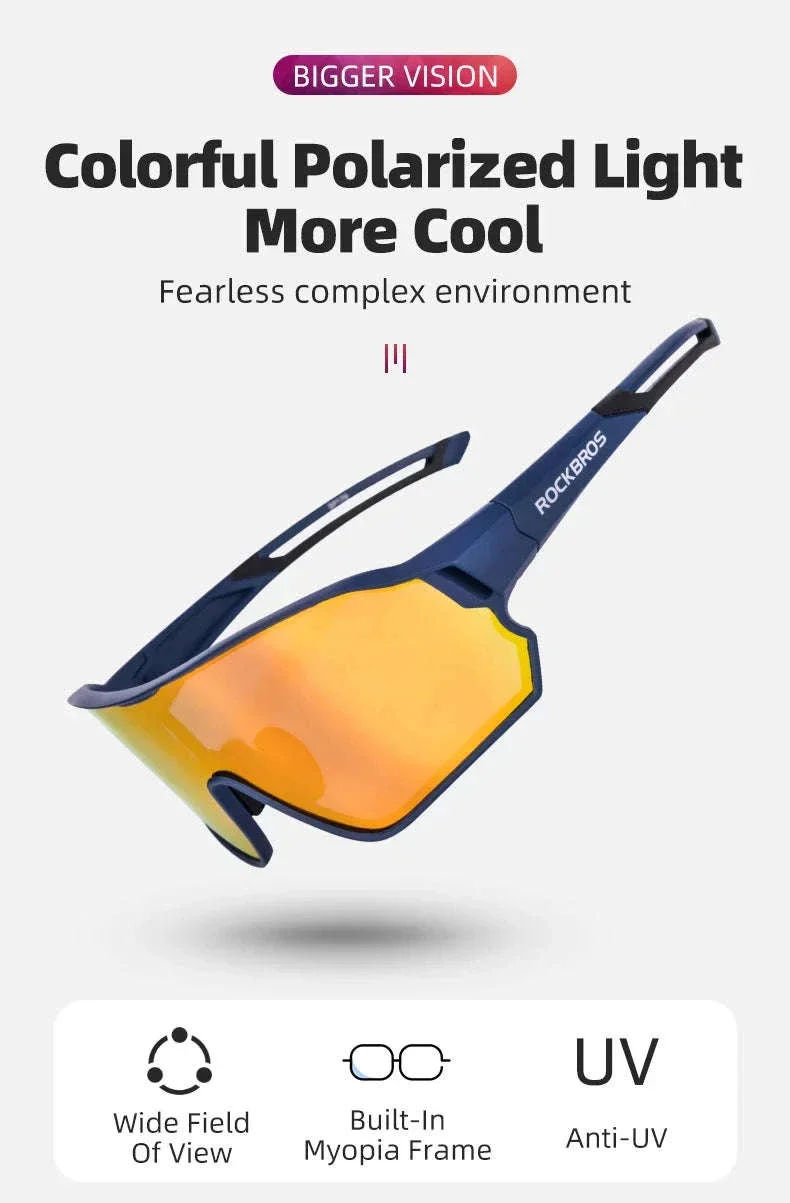Polarized UV400 Cycling Sunglasses Large Frame TR90 Sport Glasses - Image 7